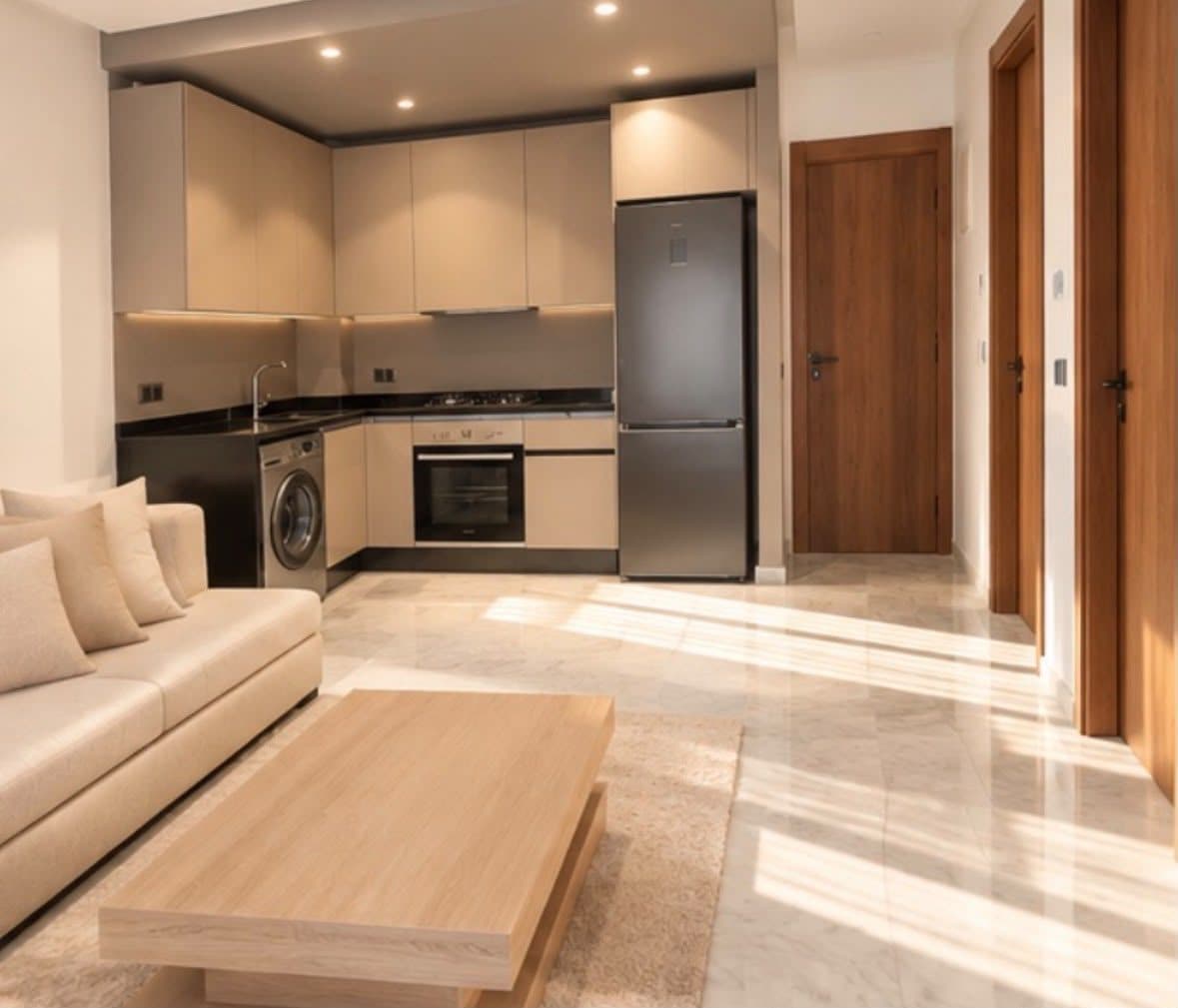 Magnifique studio lumineux, bien agencé et ensoleillé, donnant sur façade, situé au 3ème étage avec ascenseur 🛗, dans un immeuble sécurisé livré récemment, dans le quartier prisé d'Oasis